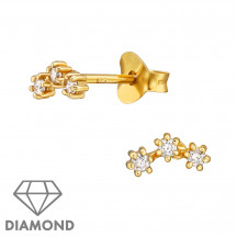 Cluster - 925 Sterling Silver Diamond Ear Studs MS49879