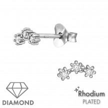 Cluster - 925 Sterling Silver Diamond Ear Studs MS49880