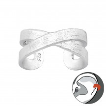 Shot of Cross Brush - 925 Sterling Silver Ear Cuffs MS42769