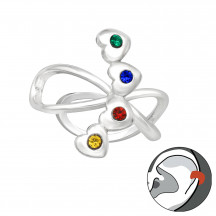 Shot of Hearts - 925 Sterling Silver Ear Cuffs MS44893
