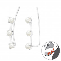 Image of Round - 925 Sterling Silver Ear Cuffs MS45782