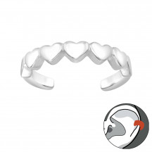 Image of Connected Hearts - 925 Sterling Silver Ear Cuffs MS46214