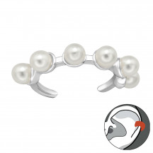 Picture of Glass Pearl - 925 Sterling Silver Ear Cuffs MS46252