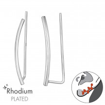 Image of Curved Bar - 925 Sterling Silver Ear Cuffs MS47154
