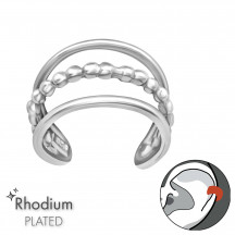 Shot of Plain - 925 Sterling Silver Ear Cuffs MS49285