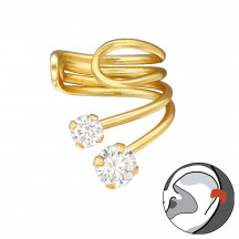 Photograph of Double Stoned - 925 Sterling Silver Ear Cuffs MS49739