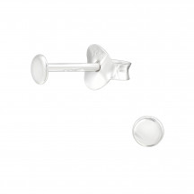 Round - 925 Sterling Silver Plain Ear Studs MS42152
