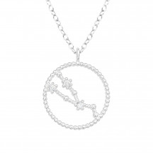 Image of Taurus Zodiac Sign - 925 Sterling Silver Jewelled Necklaces MS38842