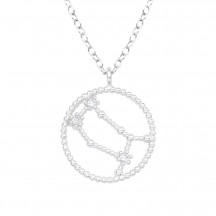 Photograph of Gemini Zodiac Sign - 925 Sterling Silver Jewelled Necklaces MS38847