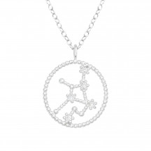 Image of Virgo Zodiac Sign - 925 Sterling Silver Jewelled Necklaces MS38850