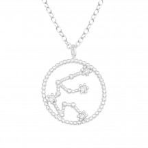 Image of Aquarius Zodiac  Sign - 925 Sterling Silver Jewelled Necklaces MS38854