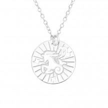 Photograph of Capricorn Zodiac Sign - 925 Sterling Silver Plain Necklaces MS43931