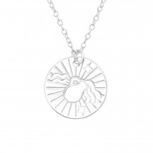 Picture of Aquarius Zodiac Sign - 925 Sterling Silver Plain Necklaces MS43932