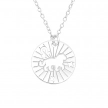 Image of Leo Zodiac Sign - 925 Sterling Silver Plain Necklaces MS43938