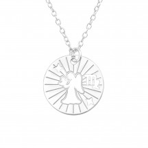 Photograph of Virgo Zodiac Sign - 925 Sterling Silver Plain Necklaces MS43939