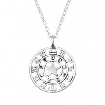 Photograph of Zodiac Sign - 925 Sterling Silver Plain Necklaces MS47627